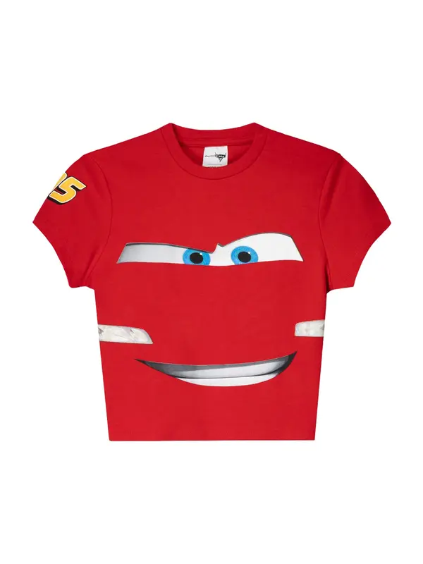 Bershka Bershka Majica 'CARS RAYO MCQUEEN'  svetlo modra / rdeča / črna / bela