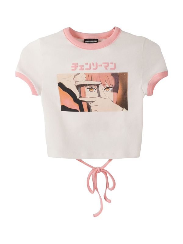 Bershka Bershka Majica 'CHAINSAW MAN'  bež / marelica / rosé / off-bela