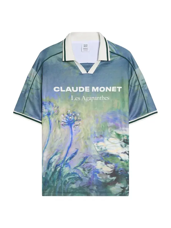 Bershka Bershka Majica 'CLAUDE MONET LES AGAPANTHES'  modra / zelena / temno zelena / off-bela