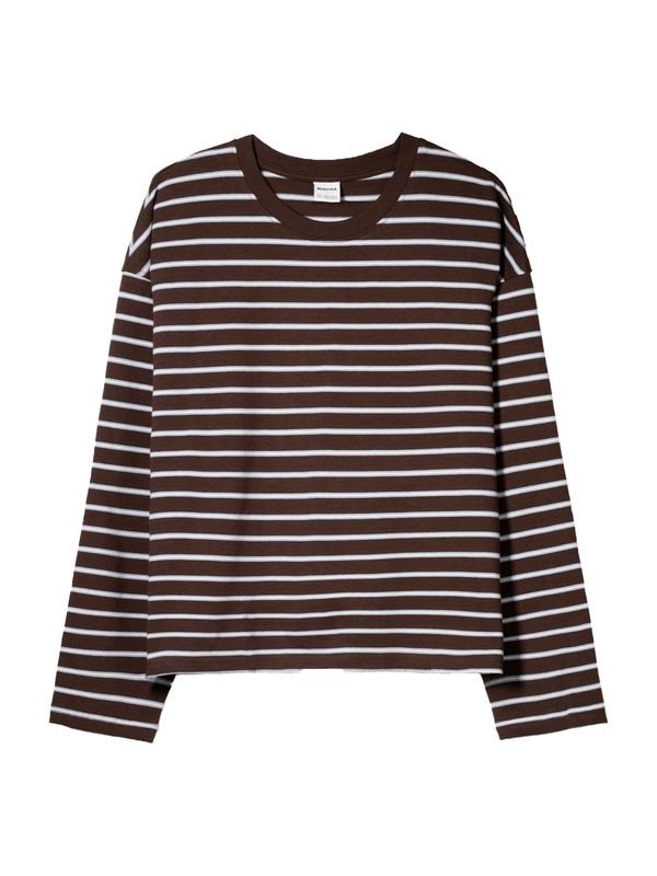 Bershka Bershka Majica  čokolada / bela