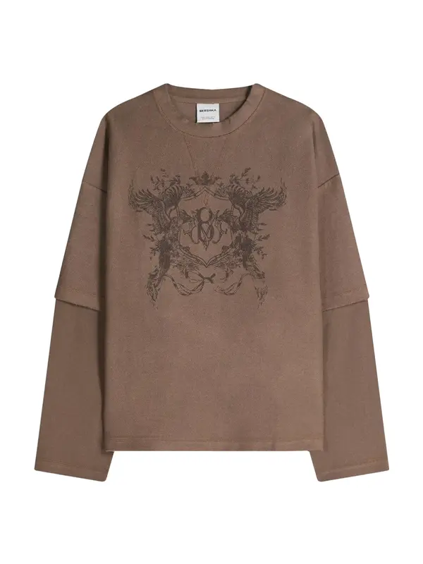 Bershka Bershka Majica  čokolada / temno rjava