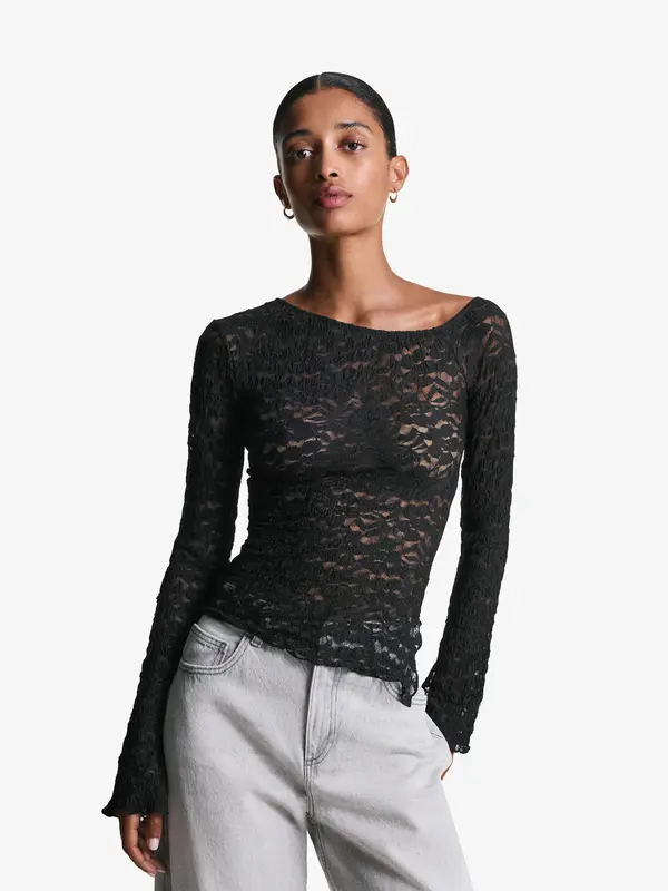 Bershka Bershka Majica  črna