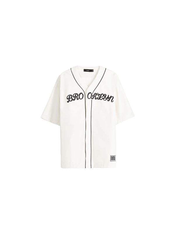 Bershka Bershka Majica  črna / naravno bela