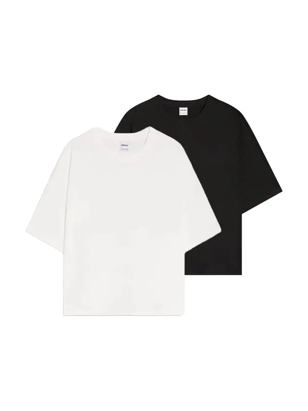 Bershka Bershka Majica  črna / volneno bela