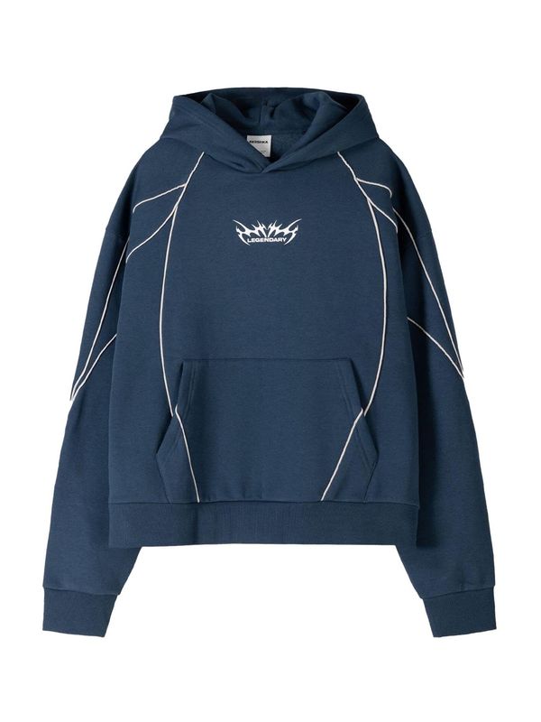 Bershka Bershka Majica 'LEGENDARI'  mornarska / bela