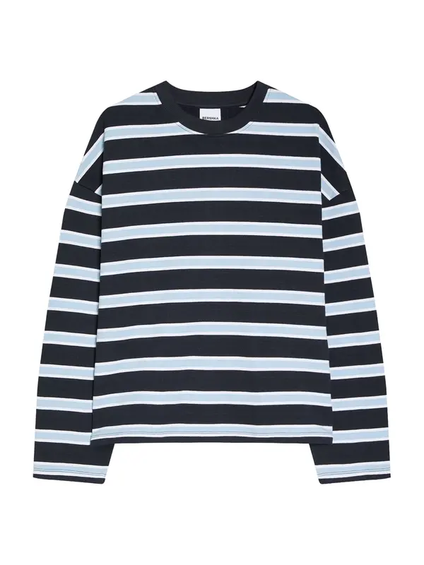 Bershka Bershka Majica  mornarska / nebeško modra / bela