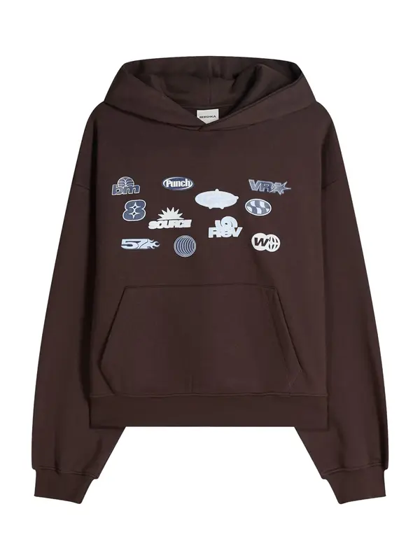 Bershka Bershka Majica  mornarska / svetlo modra / čokolada