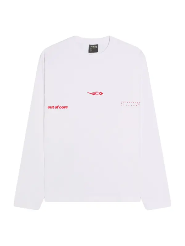 Bershka Bershka Majica 'OUT OF CORE'  rdeča / bela