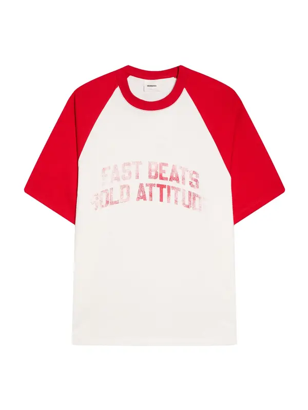 Bershka Bershka Majica  rdeča / bela
