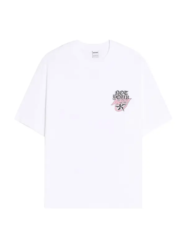 Bershka Bershka Majica  roza / črna / bela