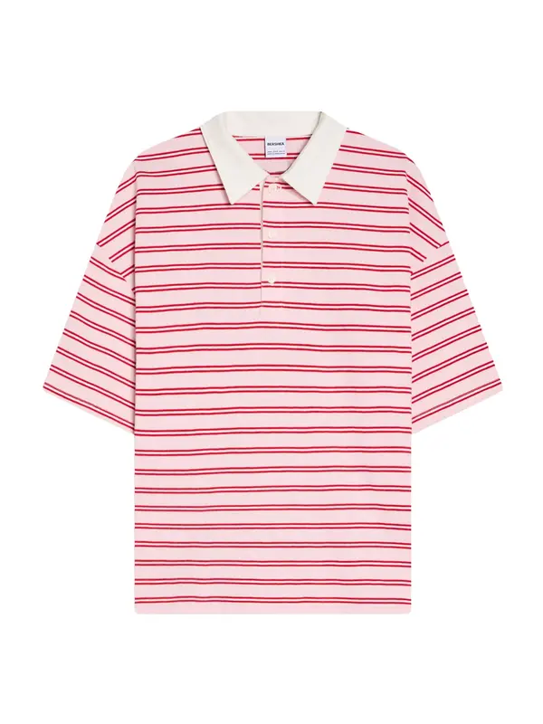 Bershka Bershka Majica  roza / rdeča / bela