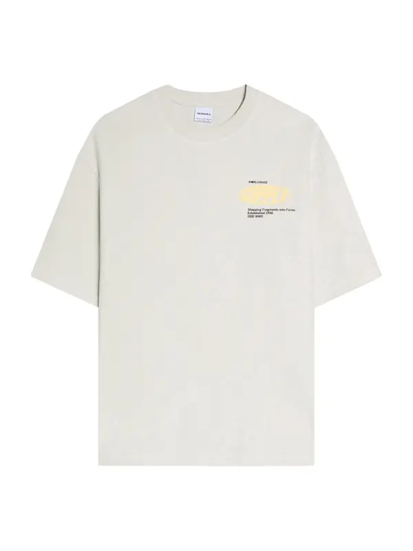 Bershka Bershka Majica  rumena / svetlo siva / črna