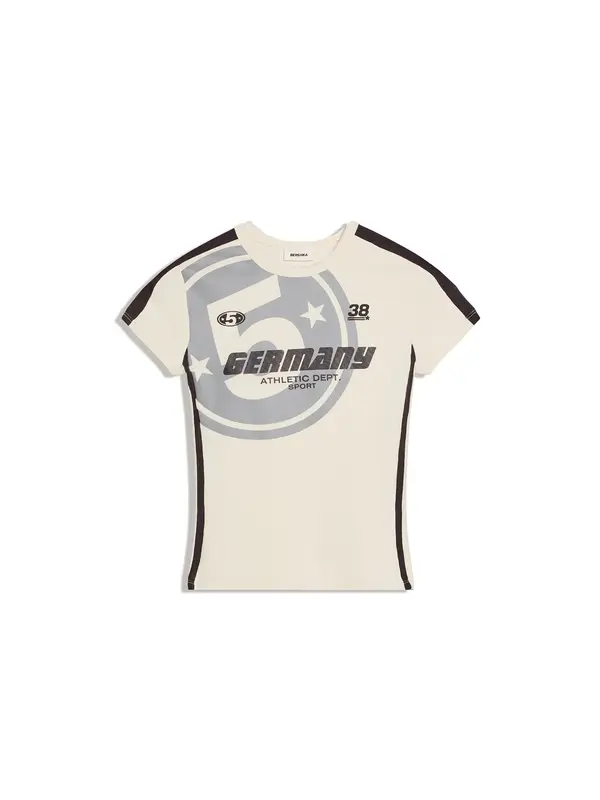 Bershka Bershka Majica  siva / črna / bela