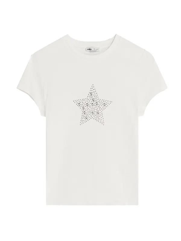 Bershka Bershka Majica  srebrna / off-bela