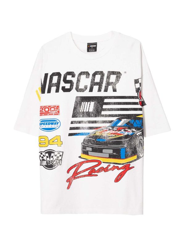 Bershka Bershka Majica  svetlo modra / rdeča / črna / bela