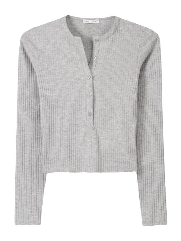 Bershka Bershka Majica  svetlo siva