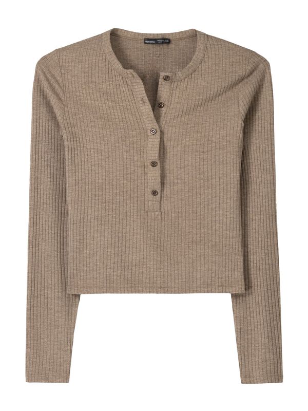 Bershka Bershka Majica  temno bež