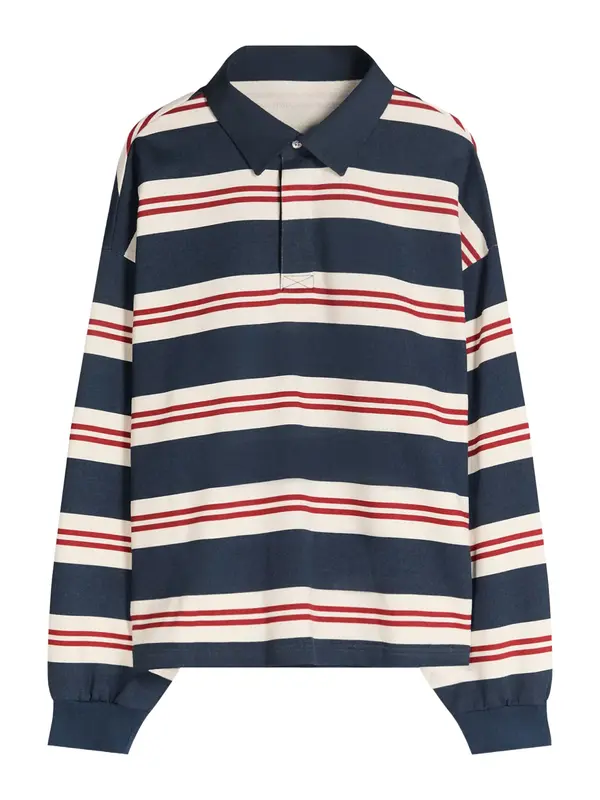 Bershka Bershka Majica  temno modra / rdeča / off-bela