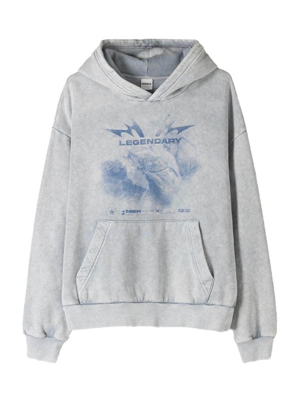 Bershka Bershka Majica  temno modra / siva