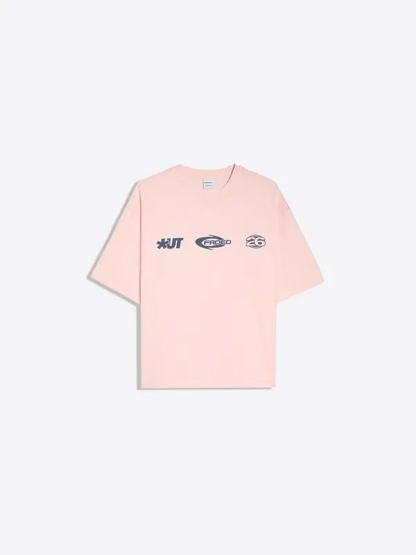 Bershka Bershka Majica  temno modra / temno oranžna / roza / staro roza