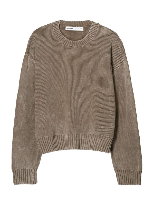 Bershka Bershka Majica  temno rjava