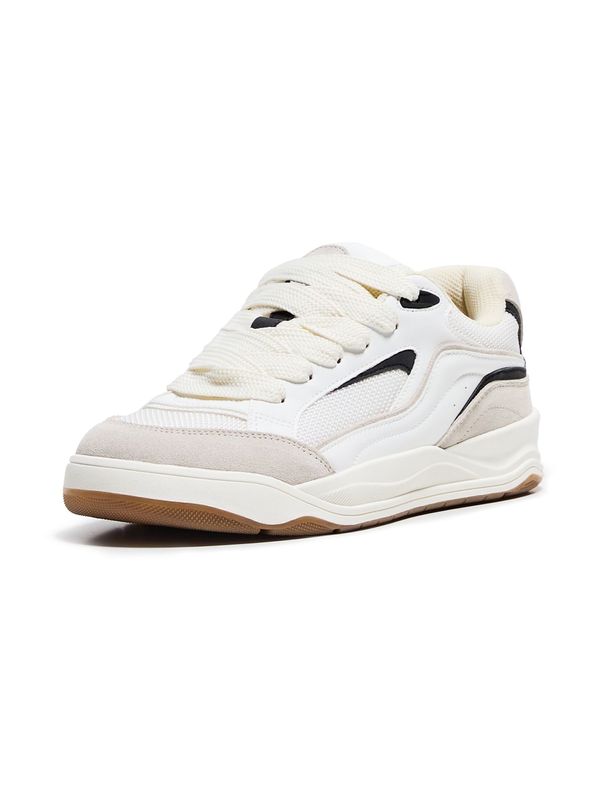 Bershka Bershka Nizke superge  bež / črna / bela