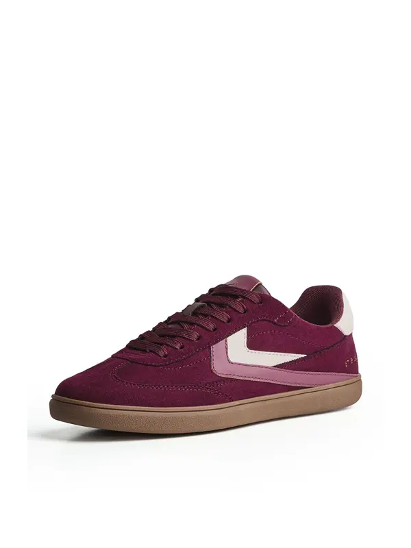 Bershka Bershka Nizke superge  burgund / bela