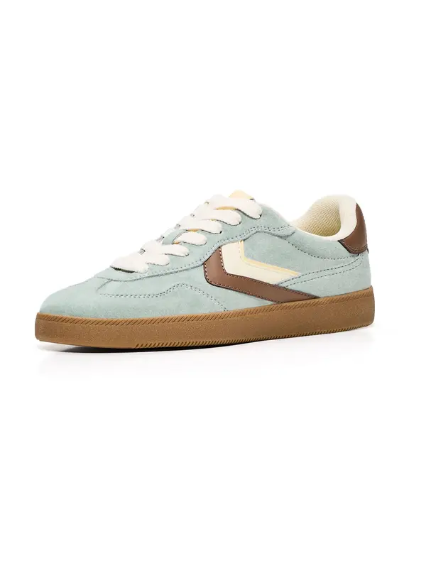 Bershka Bershka Nizke superge  slonovina / pastelno modra / rjava