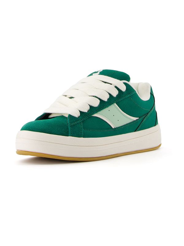 Bershka Bershka Nizke superge  zelena / meta / bela