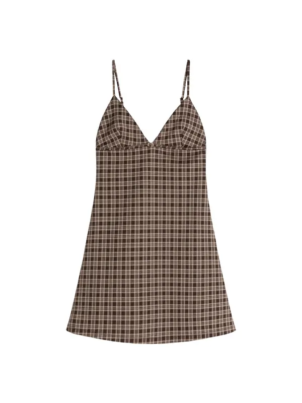 Bershka Bershka Obleka  kapučino / temno rjava