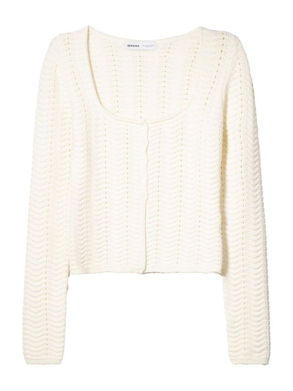 Bershka Bershka Pletena jopa  ecru