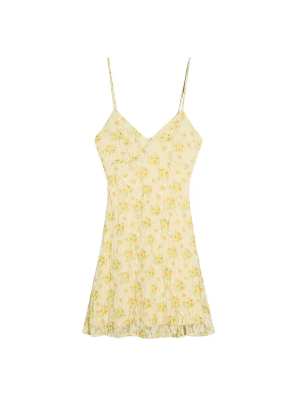 Bershka Bershka Poletna obleka  rumena / svetlo rumena / pastelno zelena