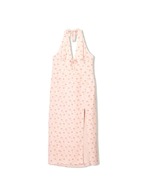 Bershka Bershka Poletna obleka  rumena / zelena / roza / roza