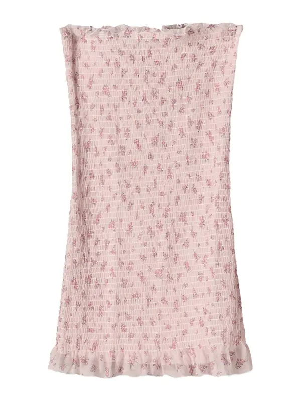 Bershka Bershka Poletna obleka  temno zelena / roza / svetlo roza