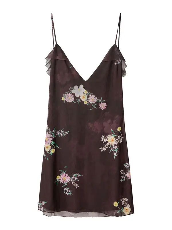 Bershka Bershka Poletna obleka  zelena / jajčevec / roza / bela