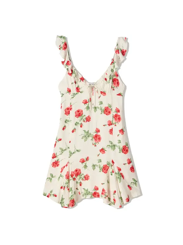Bershka Bershka Poletna obleka  zelena / temno zelena / rdeča / bela