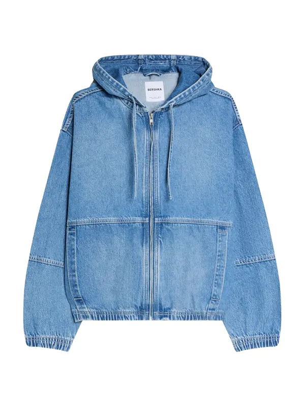 Bershka Bershka Prehodna jakna  nude / moder denim / svetlo modra