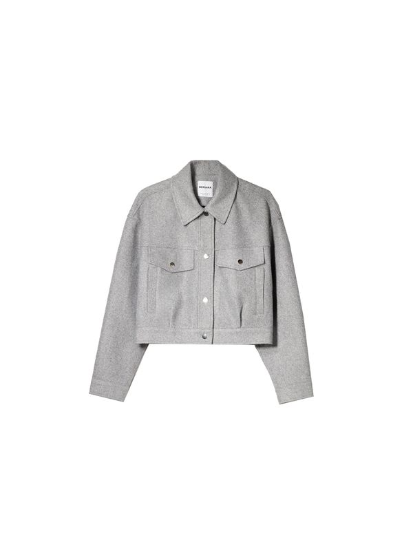 Bershka Bershka Prehodna jakna  pegasto siva