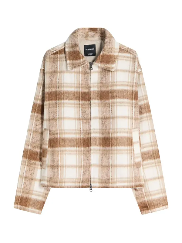 Bershka Bershka Prehodna jakna  rjava / kapučino / bela