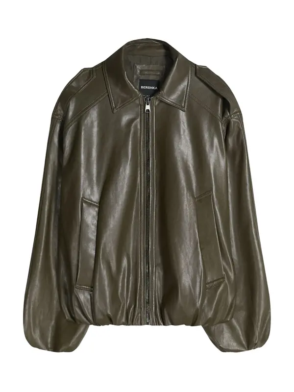 Bershka Bershka Prehodna jakna  temno zelena