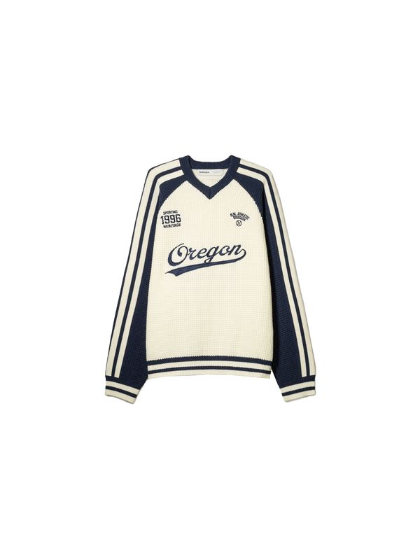 Bershka Bershka Pulover  mornarska / off-bela