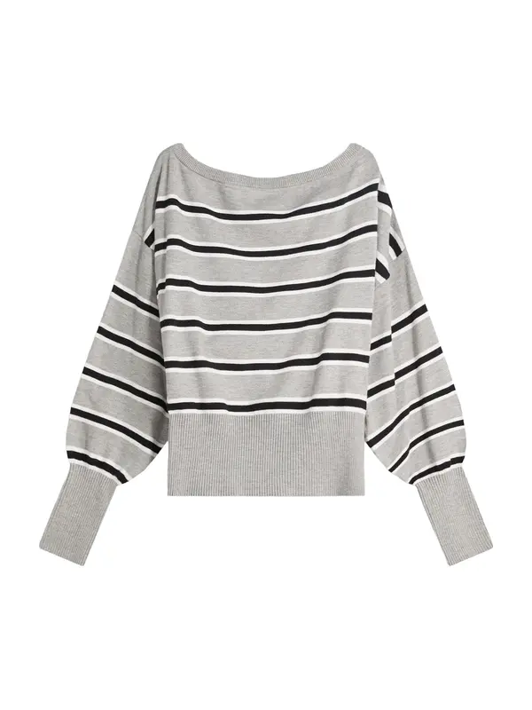 Bershka Bershka Pulover  siva / črna / bela