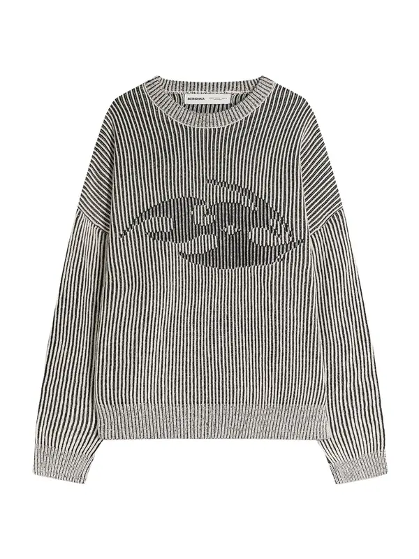 Bershka Bershka Pulover  siva / črna