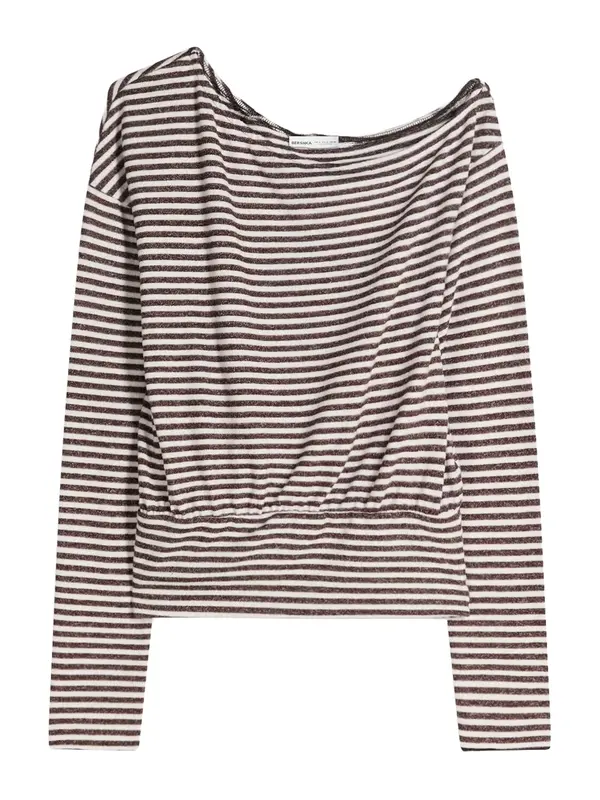 Bershka Bershka Pulover  temno rjava / off-bela