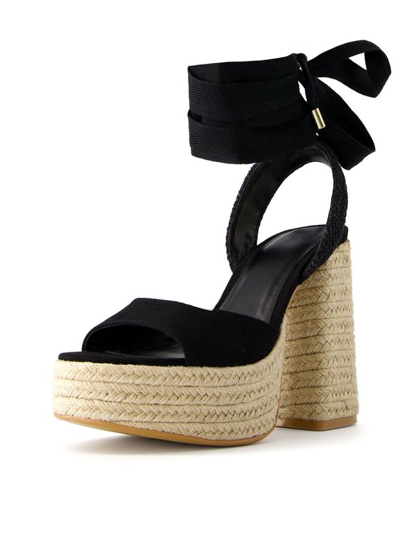 Bershka Bershka Salonarji z visoko peto  črna