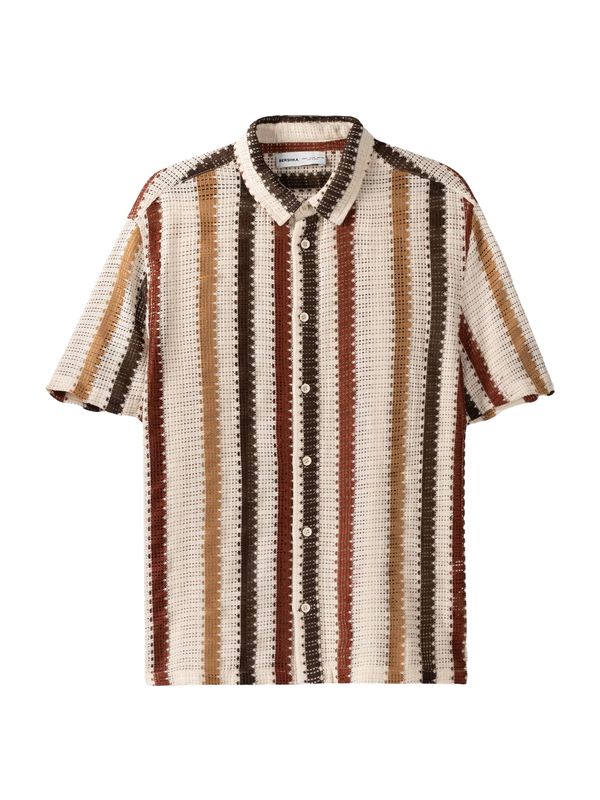 Bershka Bershka Srajca  ecru / burgund / črna