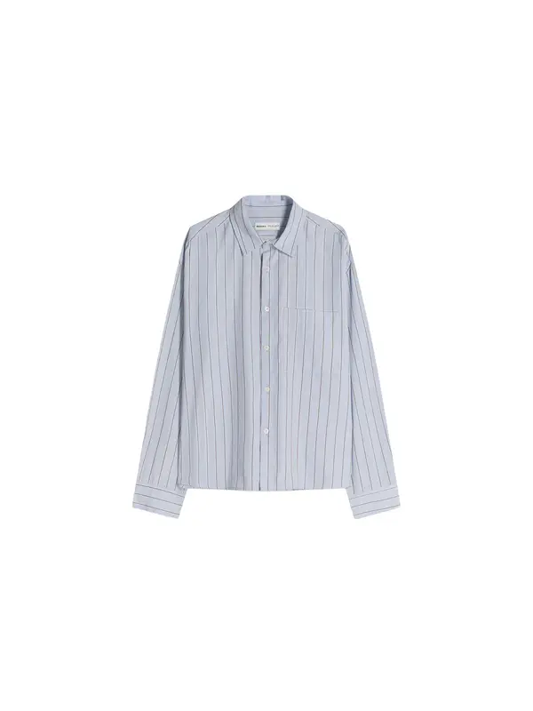Bershka Bershka Srajca  mornarska / svetlo modra / temno rjava