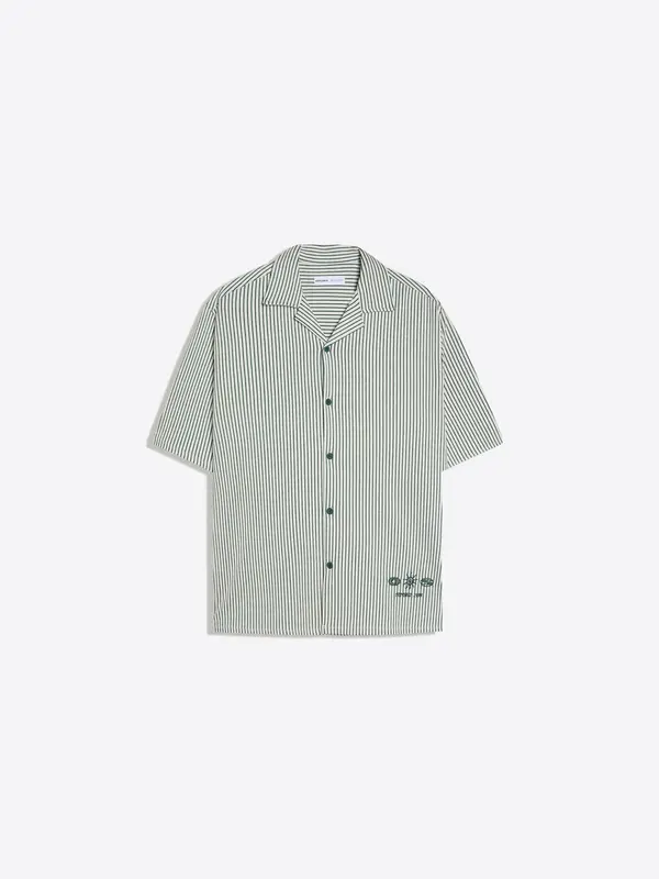 Bershka Bershka Srajca  temno zelena / bela