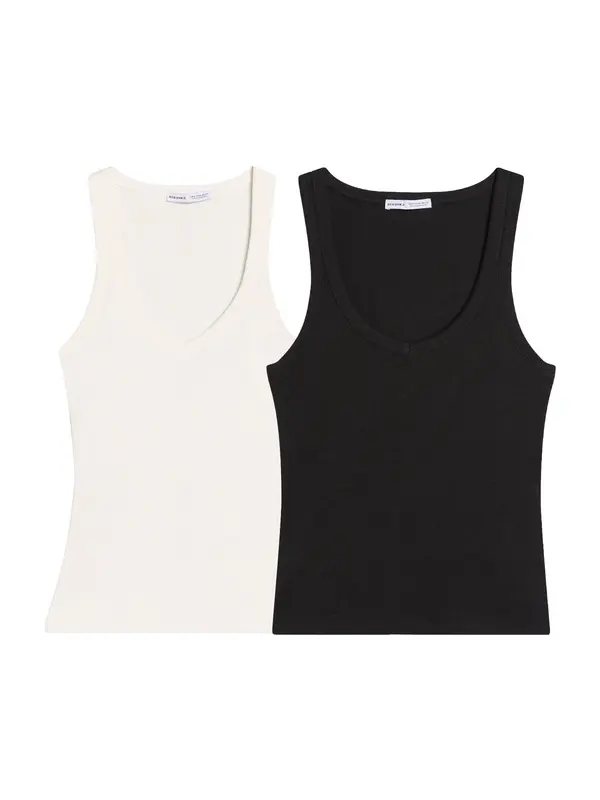 Bershka Bershka Top  črna / bela