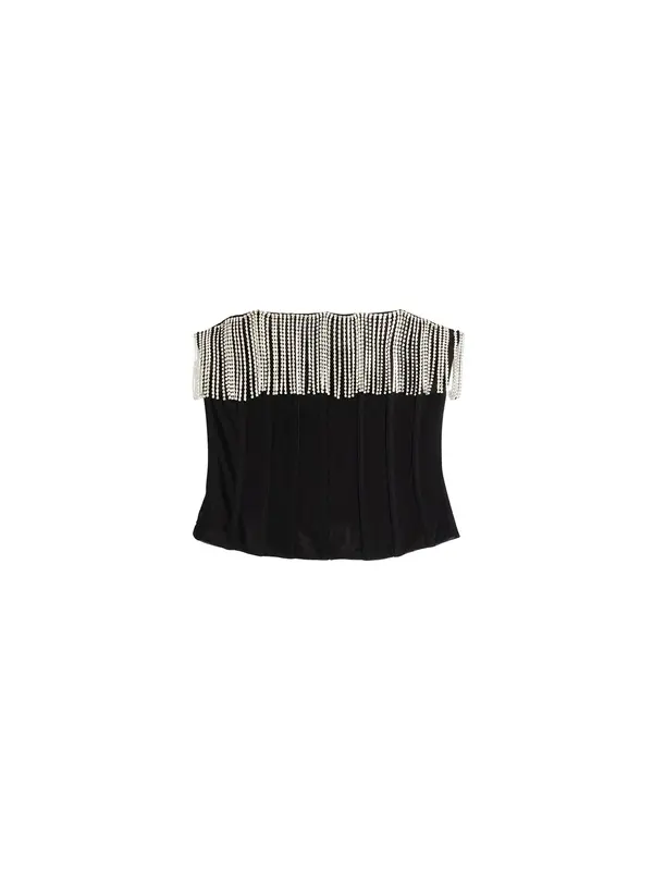 Bershka Bershka Top  črna / bela